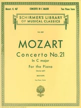 Piano Concerto No. 21 in C Major, K. 467 piano sheet music cover